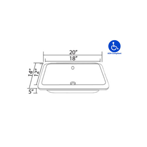 Allora USA 5.38'' White Porcelain Rectangular Undermount Bathroom Sink